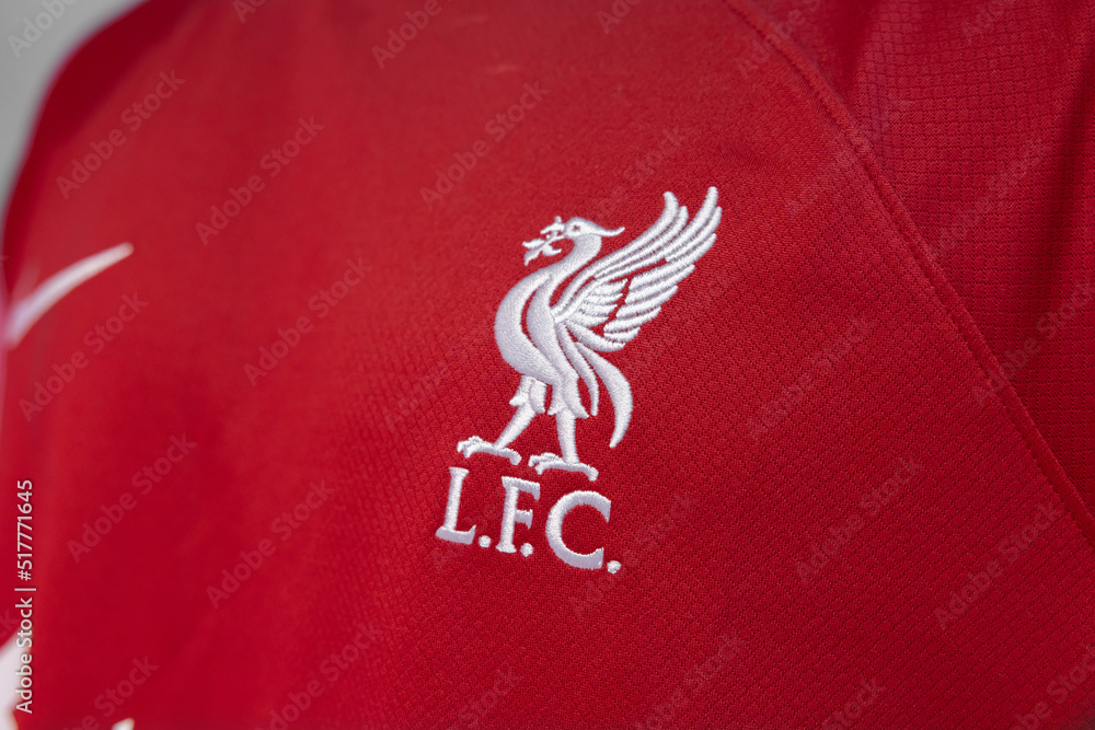 Liverpool FC Logo on the New Home Kit Stock Photo | Adobe Stock