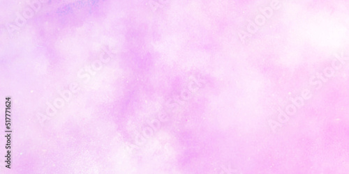 beautiful bright and shinny pink background with white clouds, clear and decorative pink watercolor background with watercolor stains for creative design.