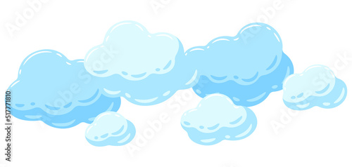 Background with blue clouds. Cartoon image of overcast sky.