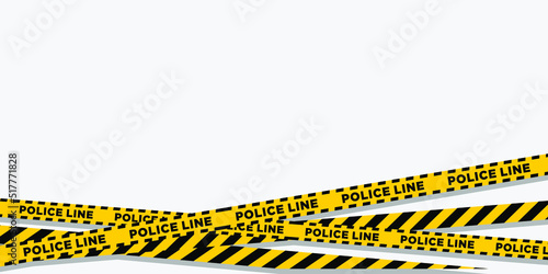 black and yellow police line tapes vector. Caution lines isolated with black stripes on yellow tapes. Warning or Danger signs. Police danger caution vector yellow barrier. Not cross security line