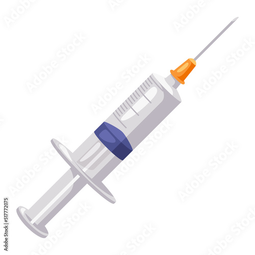 Illustration of syringe. Medical and healthcare item.