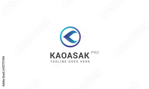 Letter k creative technological blue gradient colour logo