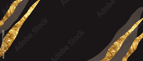 Golden, grey, black watercolor  wall art. Elegant, chic wallpaper with golden strokes. Abstract forms composition. 