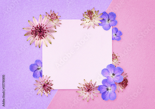 Card for text with floral a...
