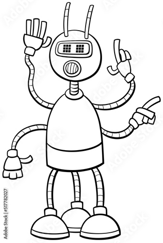 cartoon robot or droid character coloring page