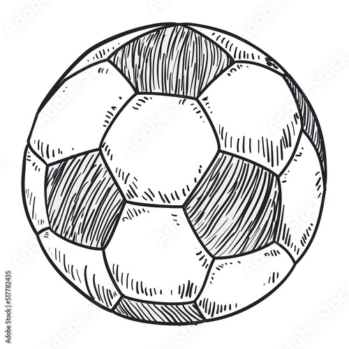 Hand drawn design of a soccer ball, Vector illustration photo
