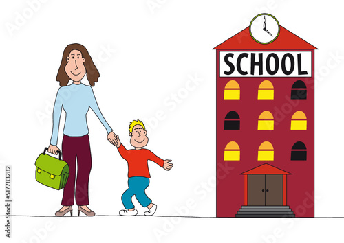 woman picking up her child from school