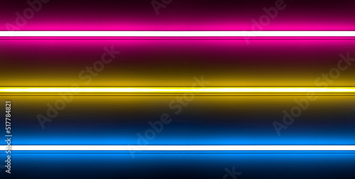 multicolour neon lights, glowing horizontal line