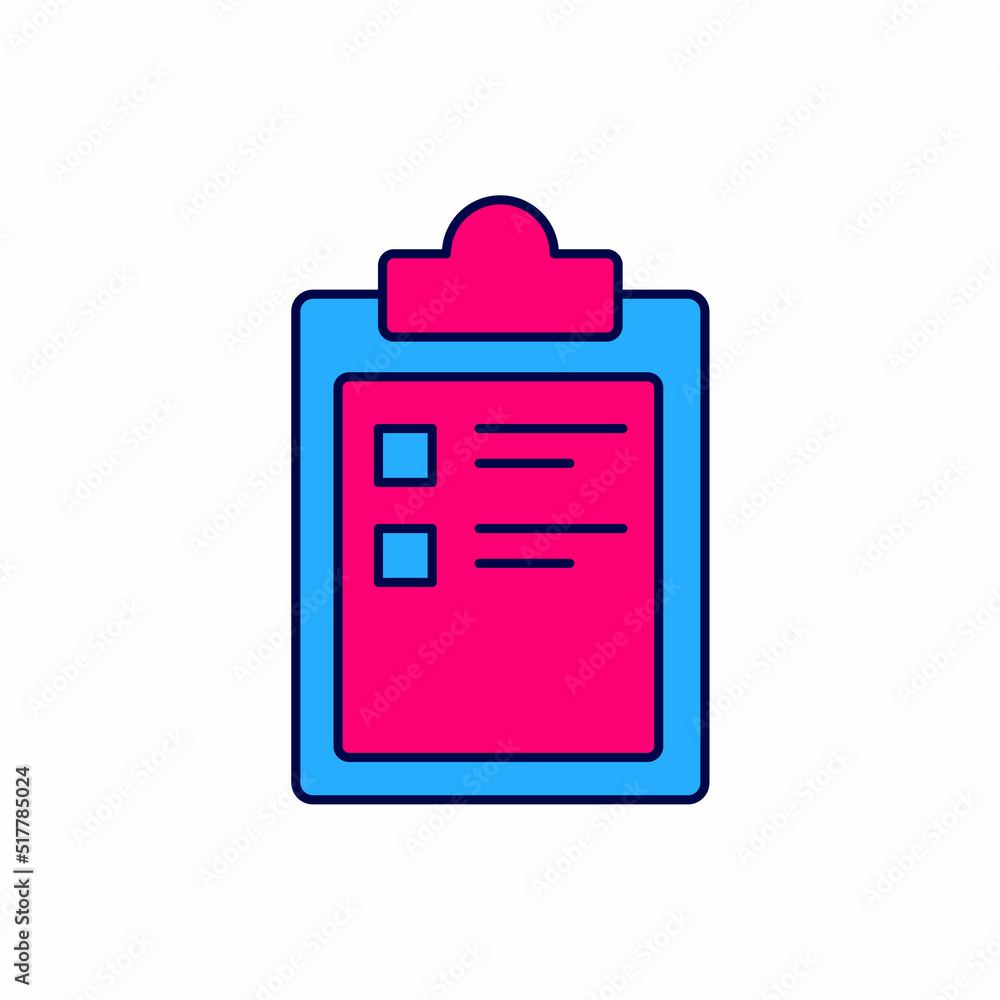 Filled outline Sport training program or fitness plan icon isolated on white background. Vector Filled outline Sport training program or fitness plan icon isolated on white background. Vector
