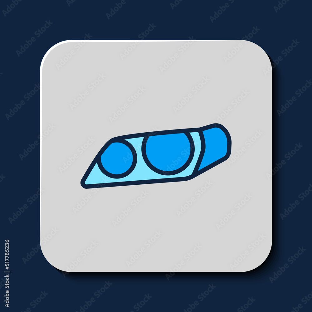 Filled outline Car headlight icon isolated on blue background. Vector Filled outline Car headlight icon isolated on blue background. Vector