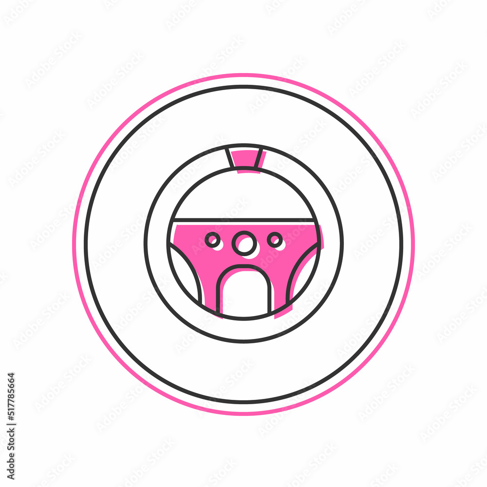 Obraz premium Filled outline Steering wheel icon isolated on white background. Car wheel icon. Vector