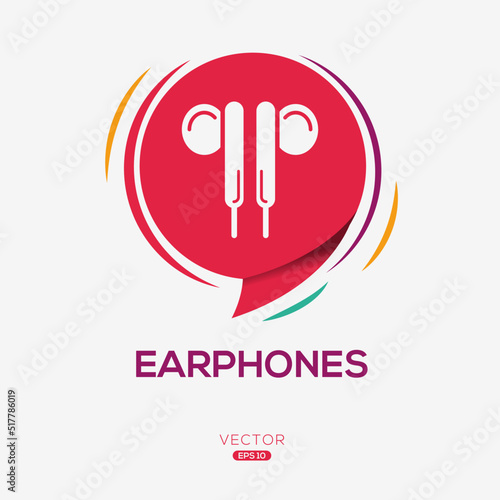 Creative (Earphones) Icon, Vector sign.