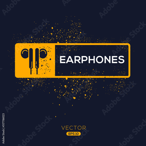 Creative (Earphones) Icon, Vector sign.