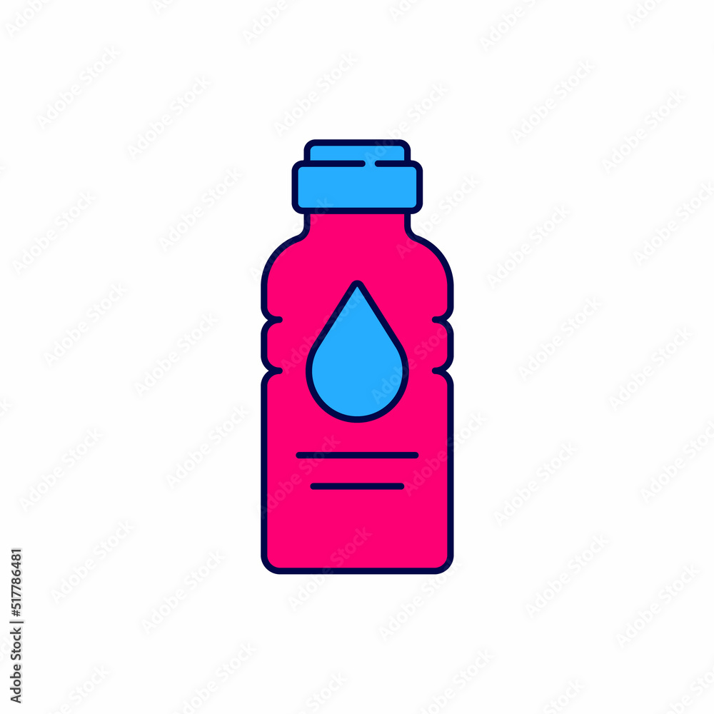 Filled outline Bottle of water icon isolated on white background. Soda aqua drink sign. Vector Filled outline Bottle of water icon isolated on white background. Soda aqua drink sign. Vector