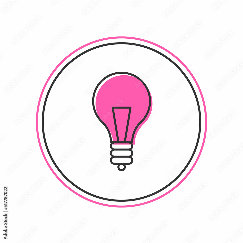 Filled outline Light bulb with concept of idea icon isolated on white background. Energy and idea symbol. Inspiration concept. Vector Filled outline Light bulb with concept of idea icon isolated on white background. Energy and idea symbol. Inspiration concept. Vector