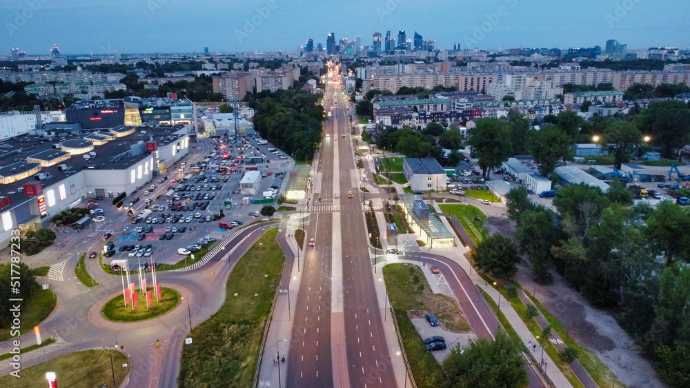 Obraz premium Warsaw by night