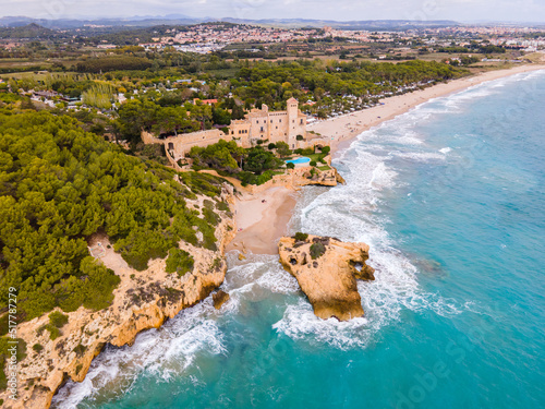 Aerial drone view of a coastline in spain catalonia tarragona photo