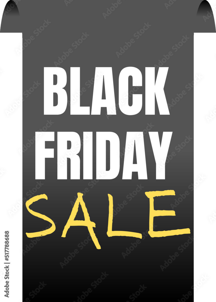 3D figurine with the black design in Vector illustration, Black Friday, sale