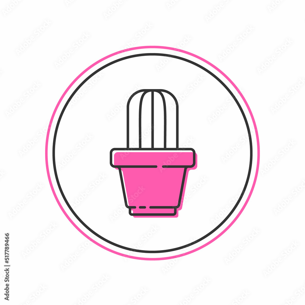 Filled outline Cactus and succulent in pot icon isolated on white background. Plant growing in a pot. Potted plant sign. Vector Filled outline Cactus and succulent in pot icon isolated on white background. Plant growing in a pot. Potted plant sign. Vector
