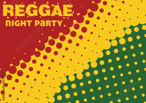 Reggae background with halftone effect. Vector pattern