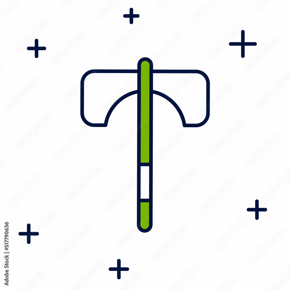 Filled outline Medieval axe icon isolated on white background. Battle axe, executioner axe. Medieval weapon. Vector Filled outline Medieval axe icon isolated on white background. Battle axe, executioner axe. Medieval weapon. Vector