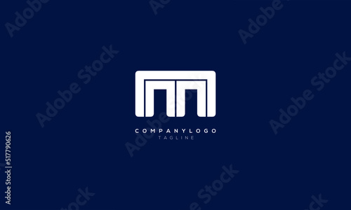 MN NM Abstract initial monogram letter alphabet logo design