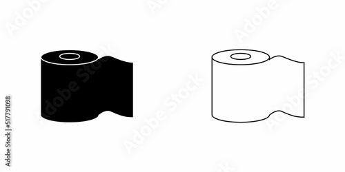 Toilet paper vector icon isolated on white background.