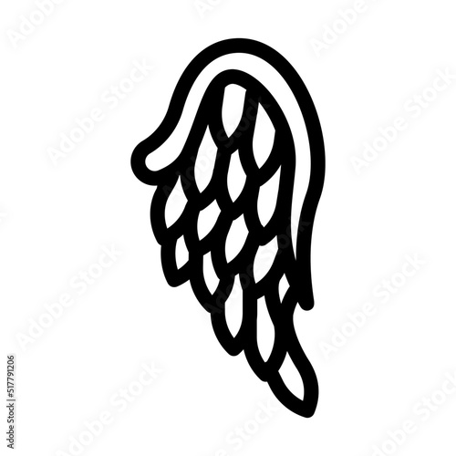 angel wing line icon vector. angel wing sign. isolated contour symbol black illustration