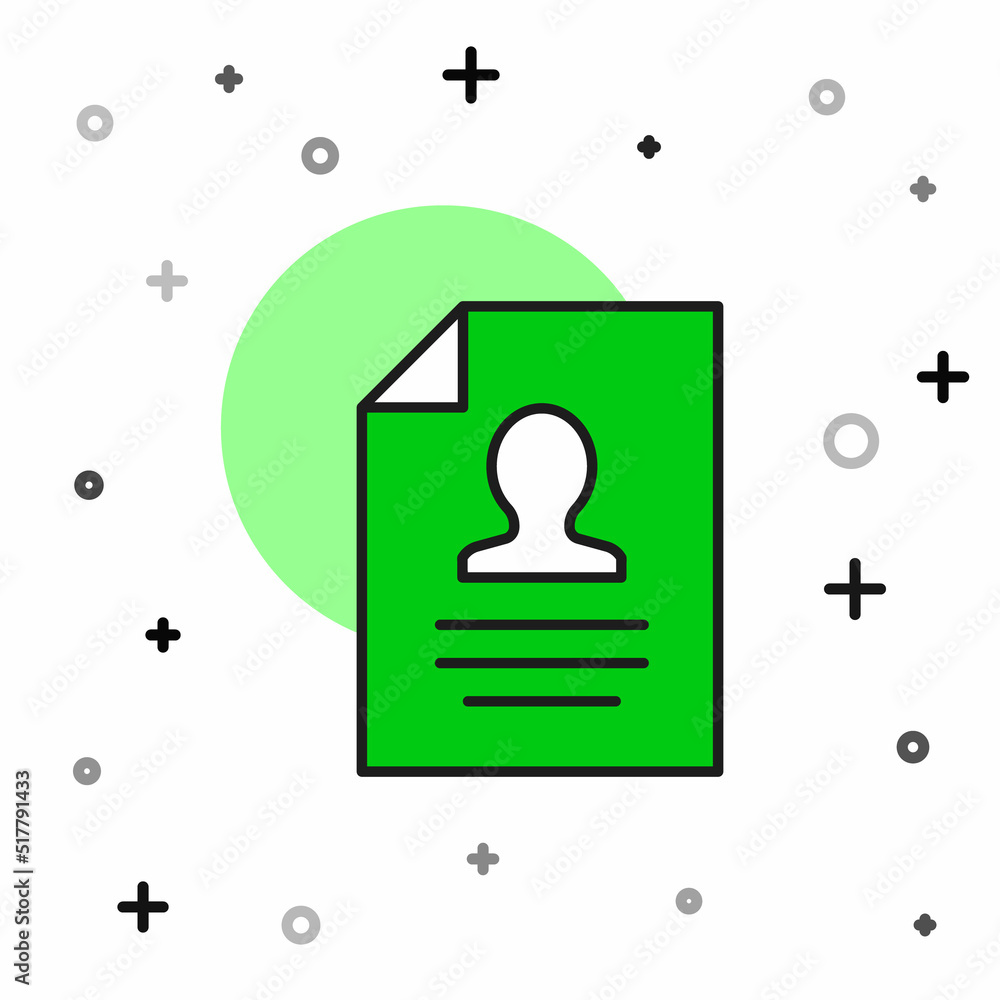 Filled outline Resume icon isolated on white background. CV application. Searching professional staff. Analyzing personnel resume. Vector Filled outline Resume icon isolated on white background. CV application. Searching professional staff. Analyzing personnel resume. Vector