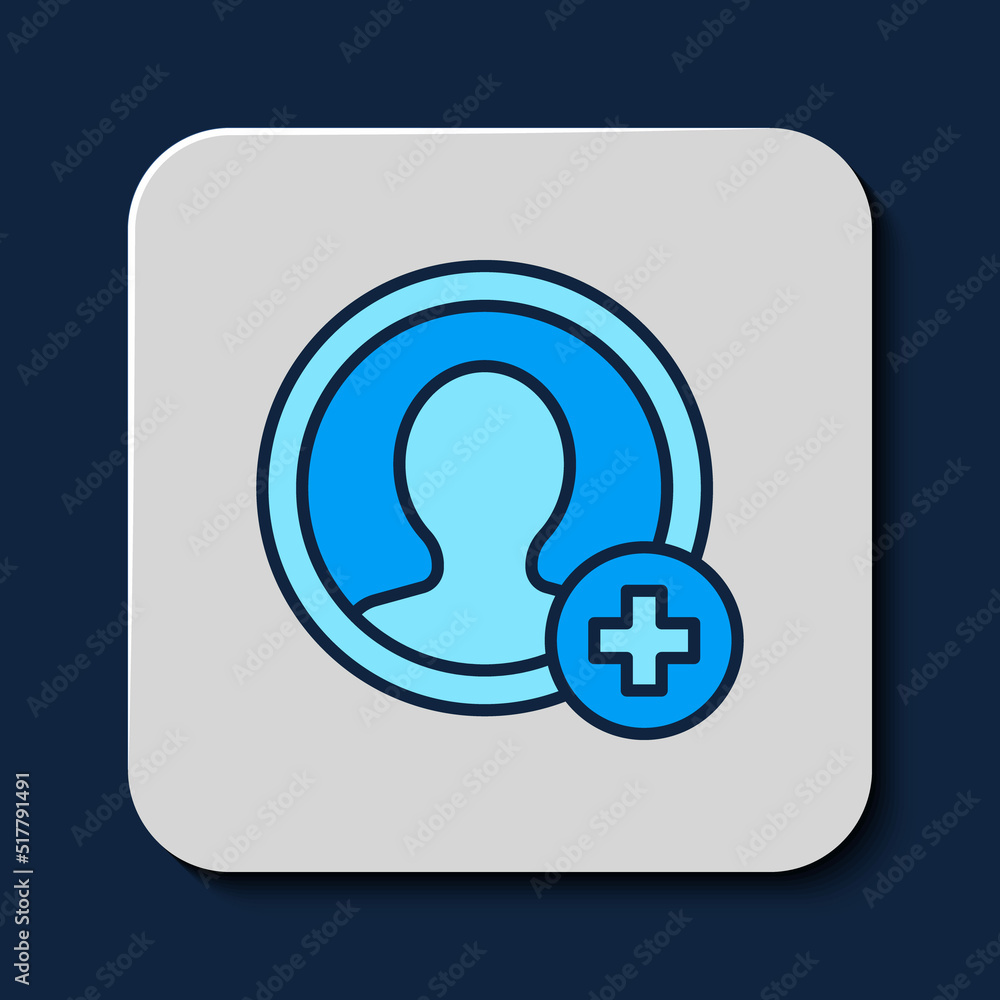 Filled outline Create account screen icon isolated on blue background. Vector Filled outline Create account screen icon isolated on blue background. Vector