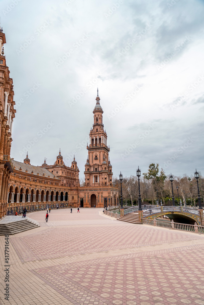 Fototapeta premium Plaza de Espana is a square in the Parque de Maria Luisa in Seville, Spain