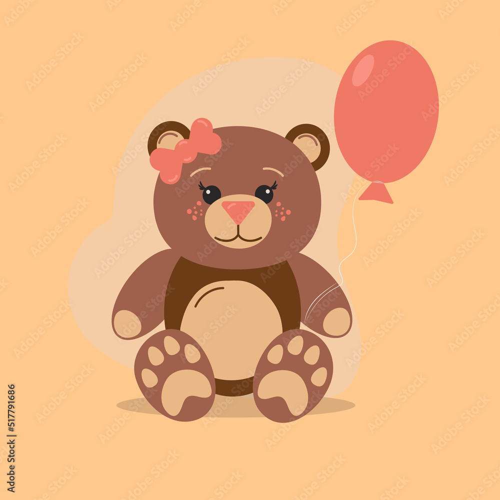 Cute children's gift teddy bear with a balloon