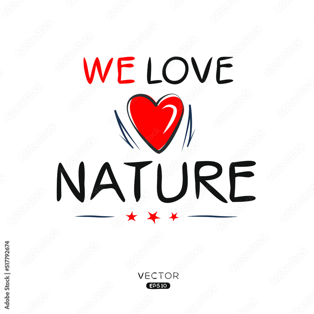Creative (Nature) text, Can be used for stickers and tags, T-shirts, invitations, vector illustration.