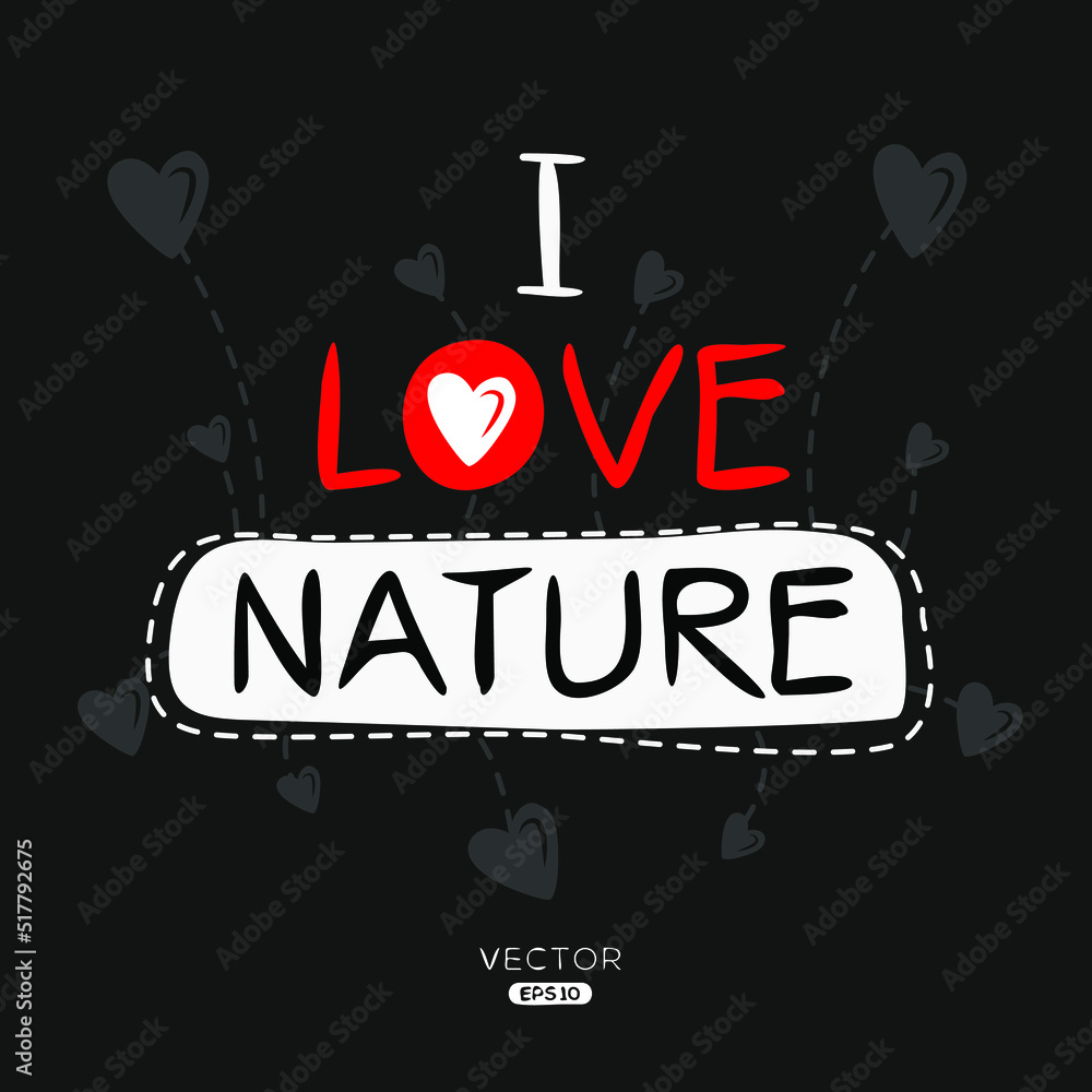 Fototapeta premium Creative (Nature) text, Can be used for stickers and tags, T-shirts, invitations, vector illustration.