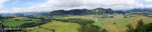 Beautiful panoramic view of carinthian landscape in austria. View from Castle Hochosterwitz in Carinthia, Austria