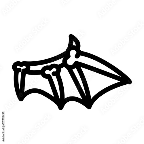 bones of wing line icon vector. bones of wing sign. isolated contour symbol black illustration