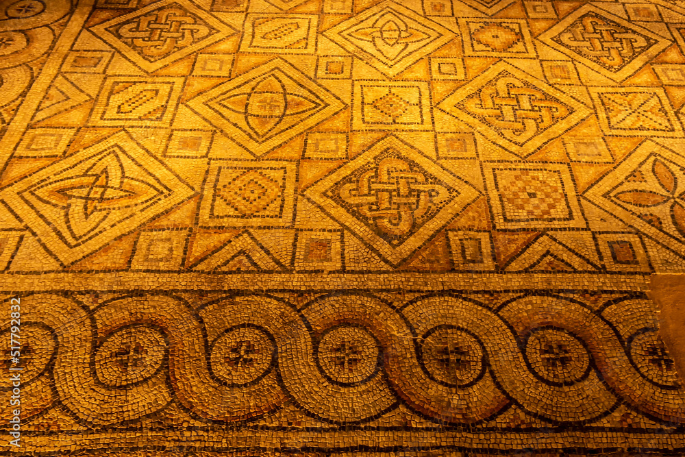 Stone mosaic in Ravenna. April 11, 2022 Ravenna, Emilia Romagna - Italy Stone mosaic in Ravenna. April 11, 2022 Ravenna, Emilia Romagna - Italy