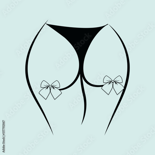 contour of the naked female figure back view vector illustration