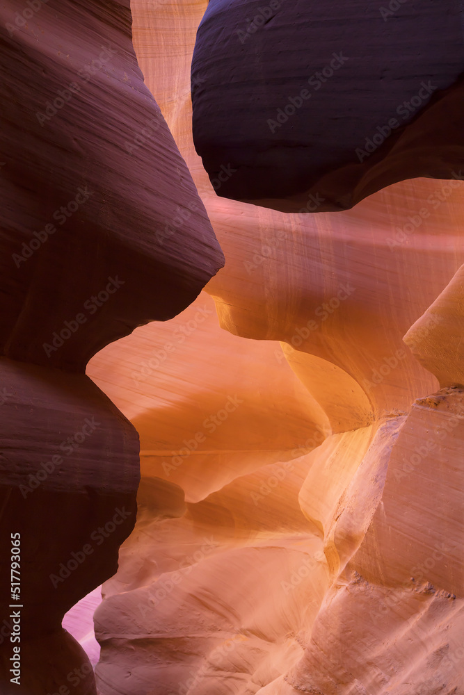 Garnet, Orange and Pink Tones in Lower Antelope Canyon