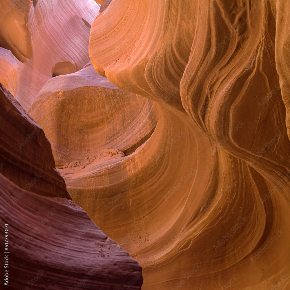 Smooth Sandstone Shapes in Lower Antelope Canyon