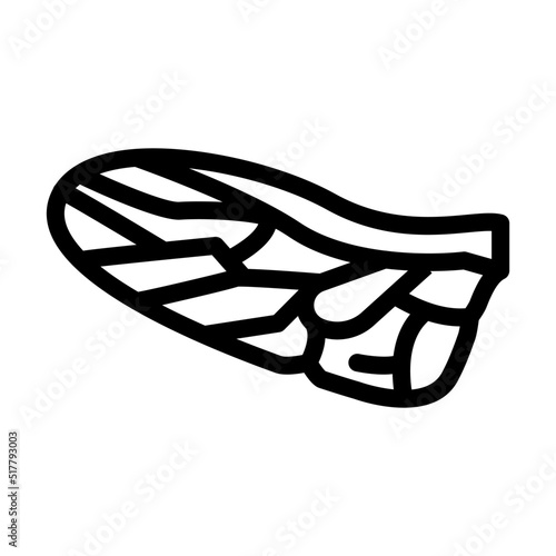 fly wing line icon vector. fly wing sign. isolated contour symbol black illustration