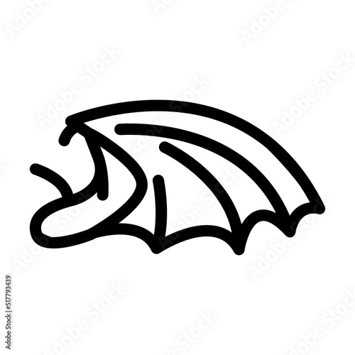 dragon wing line icon vector. dragon wing sign. isolated contour symbol black illustration