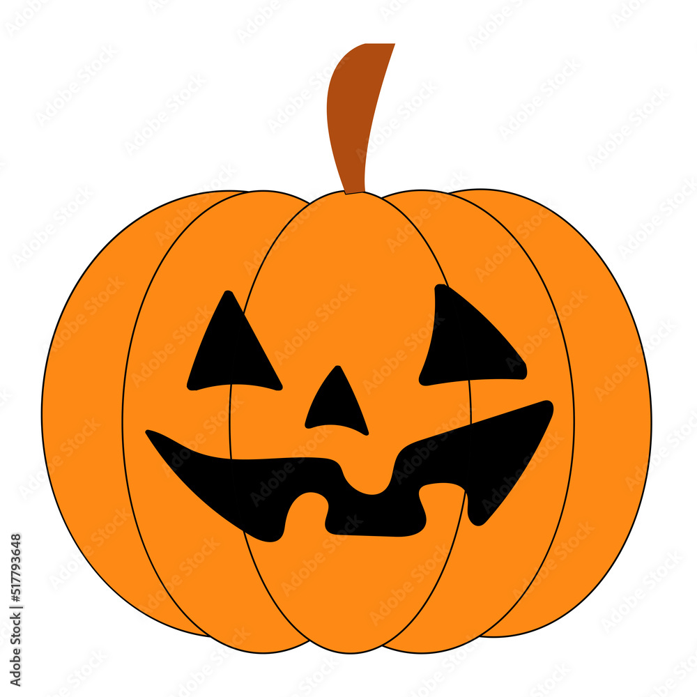 Halloween pumpkin icon. Vector. Autumn symbol. Flat design. Halloween scary pumpkin with smile, happy face. Orange squash silhouette isolated on white background. Cartoon colorful illustration. Halloween pumpkin icon. Vector. Autumn symbol. Flat design. Halloween scary pumpkin with smile, happy face. Orange squash silhouette isolated on white background. Cartoon colorful illustration.