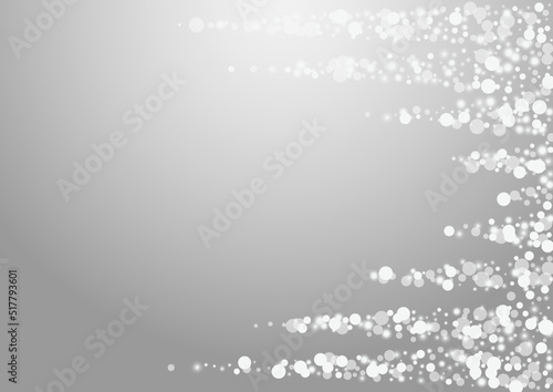 Silver Stars Vector Grey Background. Overlay
