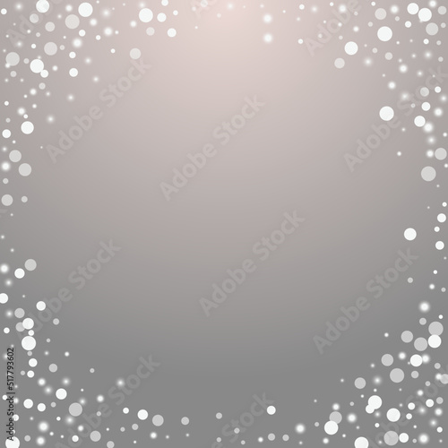 Overlay Snowstorm Vector Grey Background. Silver