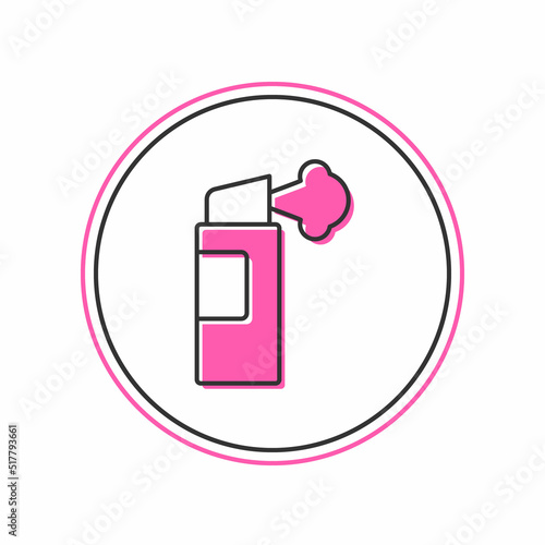 Filled outline Pepper spray icon isolated on white background. OC gas. Capsicum self defense aerosol. Vector