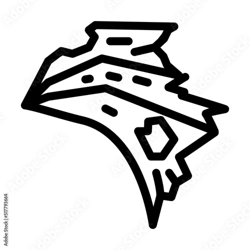 ragged wing line icon vector. ragged wing sign. isolated contour symbol black illustration