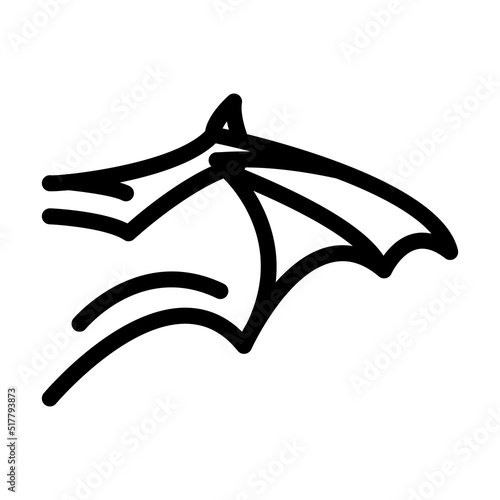 gargoyle wing line icon vector. gargoyle wing sign. isolated contour symbol black illustration