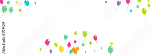 Red and Green and Yellow Realistic Balloon Vector