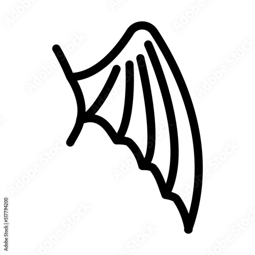 vampire wing line icon vector. vampire wing sign. isolated contour symbol black illustration